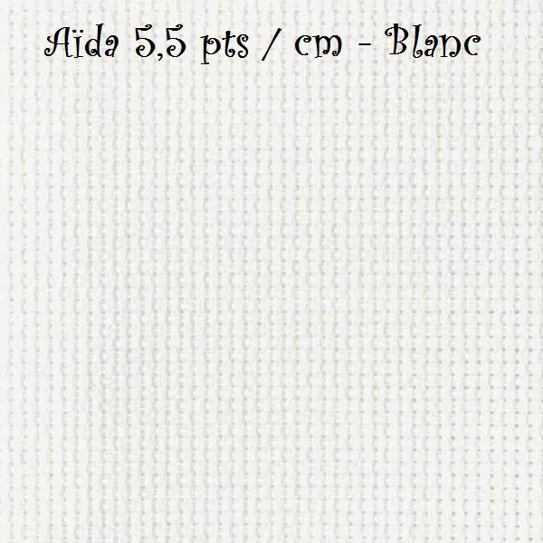 TOILE AÏDA 5,5 pts/cm - BLANC - Dimensions au choix suivant quantité Choisie