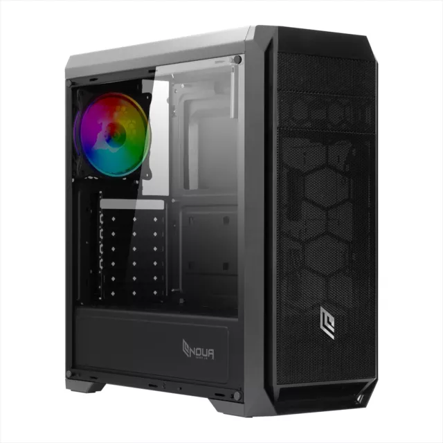 Case Atx Noua Mesh Pc Gaming Ventola Rgb Addressable Pannello Laterale Vetro