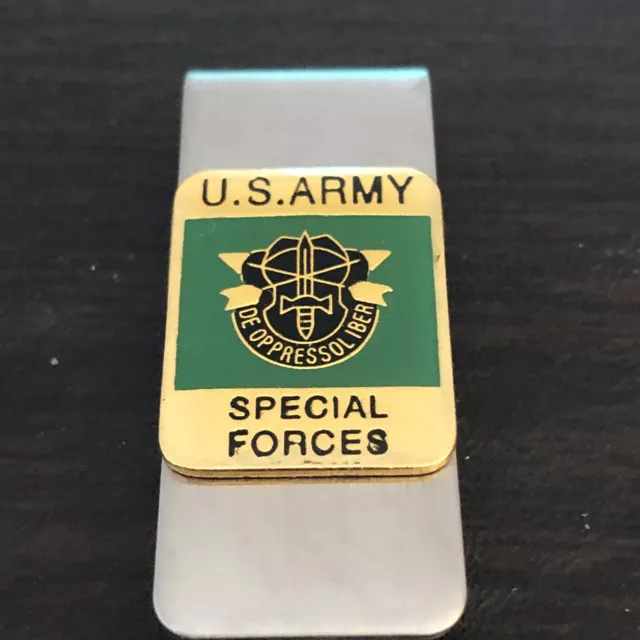 US Army Special Forces De Oppresso Liber Money Clip New In Gift Box