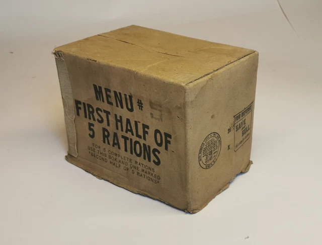 REPRODUCTION D'UN CARTON de ration vide first half bogota us WW2 EUR 4 ...