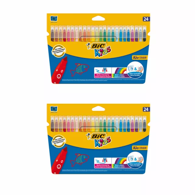 BIC Kids Couleur Filzstifte Zum Ausmalen Mit Mittlerer Spitze - Verschiedene ,48