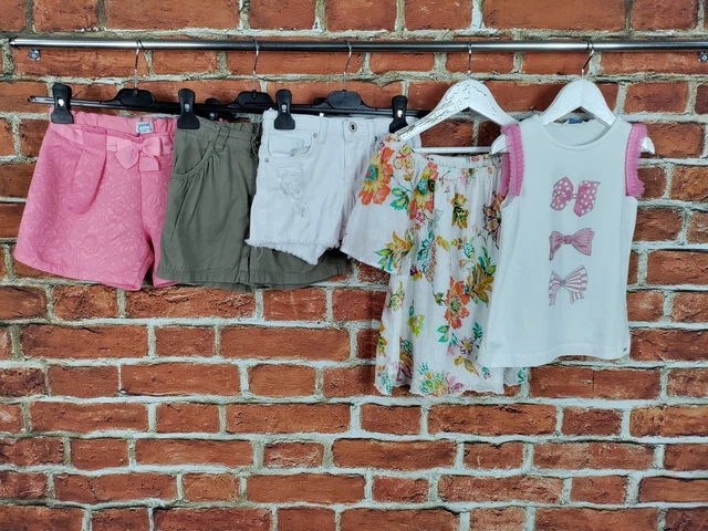 PACCHETTO RAGAZZE ETÀ 6-7 ANNI ZARA GAP ecc PANTALONCINI ESTIVI TOP SET BAMBINI 122CM