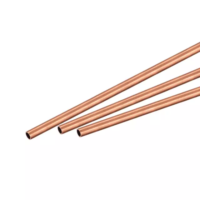 Copper Round Tube 3mm OD 0.25mm Wall Thickness 300mm Length Pipe Tubing 3 Pcs