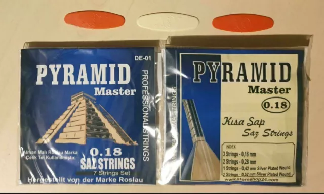 Pyramid Master Saz Saiten / Saz Teli 0,18  Kısa Sap / Kurzhals