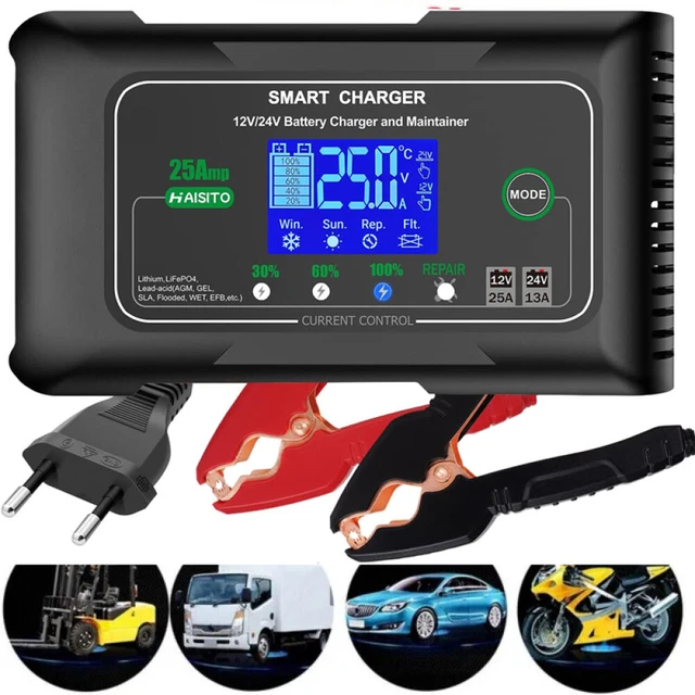 Intelligentes Batterieladegerät 6A - Automatisches Ladegerät Für Auto, Motorrad & Mehr