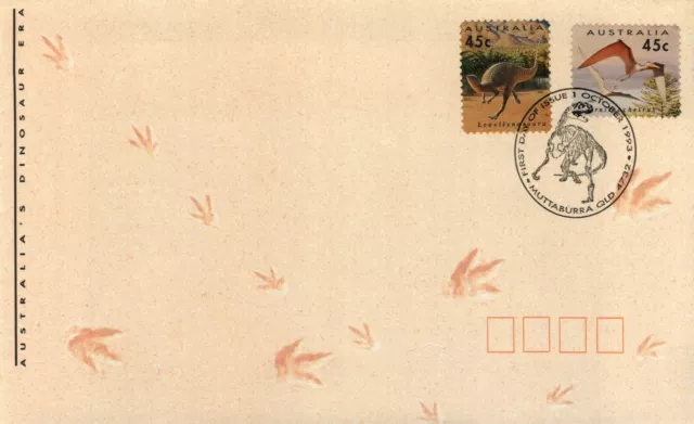 1993 Australia's Dinosaur Era Postmark 1-10-93 Muttaburra [P93-064]