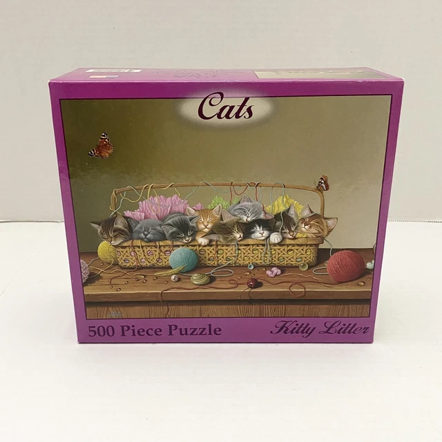 GREENWICH 500 Piece Jigsaw Puzzle Cats Kitty Litter New