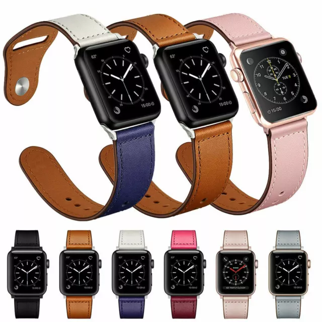 Band For Apple Watch Series SE/6/5/4/3/2/1 38/42/40mm/44mm Leather iWatch Strap