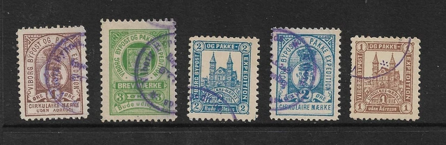Viborg 1887 - 1890 Local Stamps, Bypost Town Post, Denmark