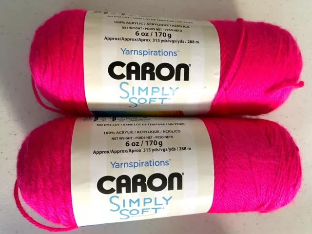 Caron Simply Soft 100% Acrylic Yarn Soft Pink #9719 ~Partial Skein ~ 5 oz.