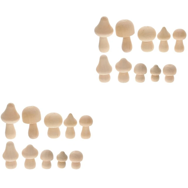 20 Stk  Pilzdekor aus Holz Miniatur-Pilz Holzpilze