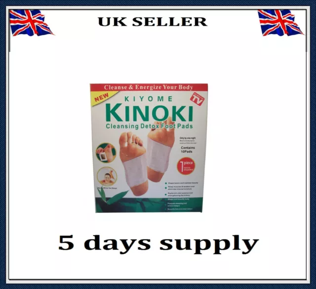 Kinoki 10 PATCHES DETOX FOOT PADS Remove Body Toxins WEIGHT LOSS stress relief