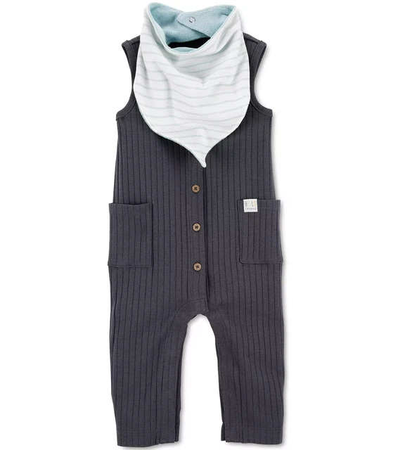 CARTER'S Baby Boys 2-Piece Jumpsuit & Bandana Bib Set