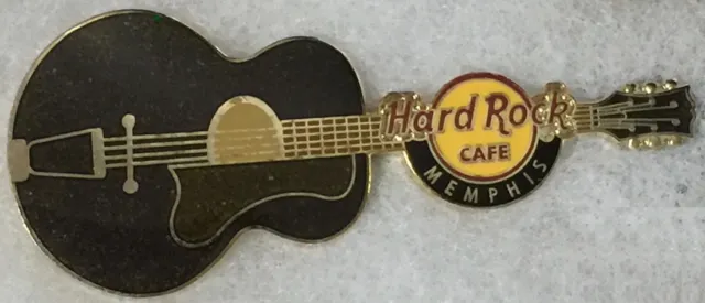 Hard Rock Café Memphis Elvis Vert Métal Paillette Acoustique Guitare Pin - Hrc #