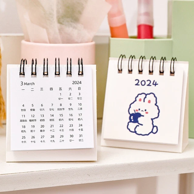 MEMO CALENDAR DAILY Schedule 2024 Coil Calendar Cartoon Desk Calendar