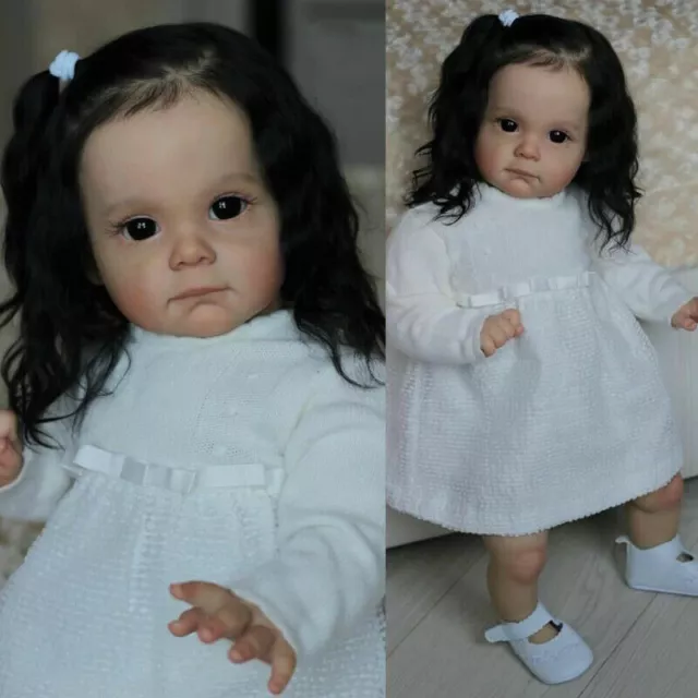 Bambole neonato 24" reborn bambina fatta a mano realistica bambola regalo neonato + vestiti