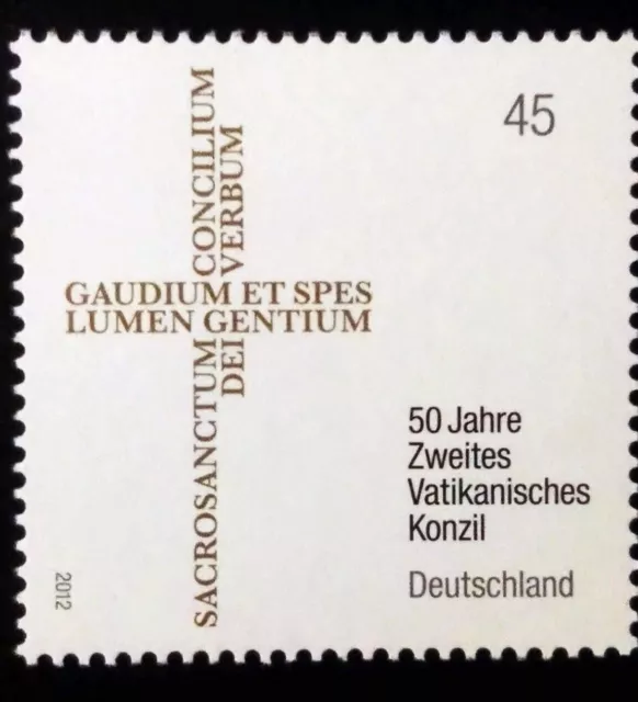 BRD Bund JAHRGANG 2012 "50 Jahre Zweites Vatikanisches Konzil" Mi.Nr.: 2958 **