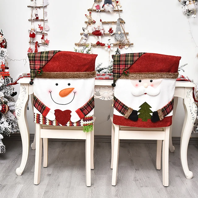 Weihnachts-Stuhlbezug mit Elchmuster, umweltfreundlich, für Esszimmerstühle,