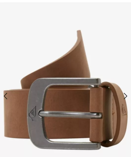 New! Mens XL 36-38 QUIKSILVER Main STREET Faux LEATHER Belt BROWN Surf Skate TAN