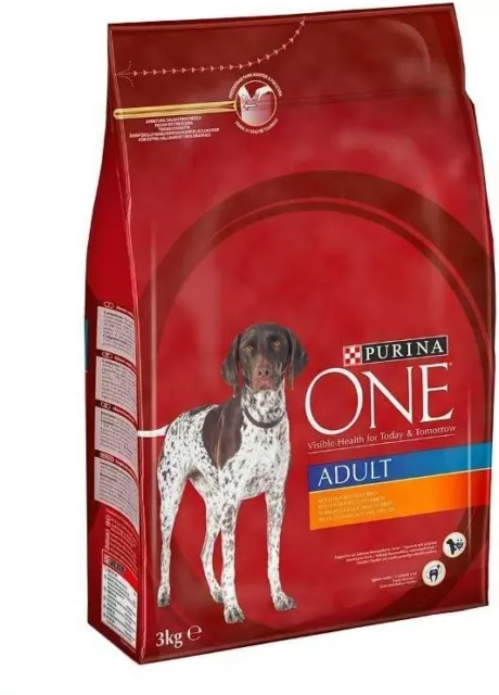 Croquettes Food for Dogs Dry Purina One Adult Dog Adult Chicken And Rice 3 KG