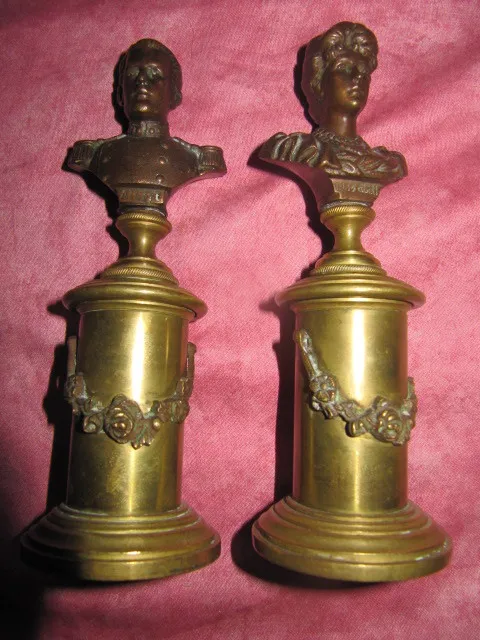 Paire de bustes en bronze du couple Royale (Elisabeth & Albert ) de Belgique 2