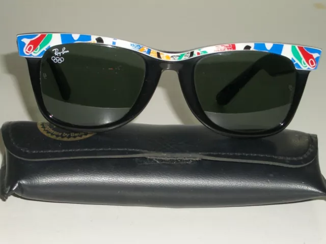 Vintage B&L Ray-Ban 1992 Barcelona G15 Multi-Clr Sport Wayfarer Sunglasses Mint 2