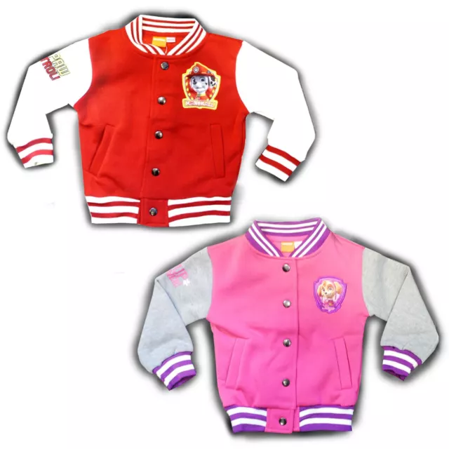 OFFICIAL BOYS GIRLS Paw Patrol Baseball Jacket Coat Marshall Skye 10.95 PicClick UK