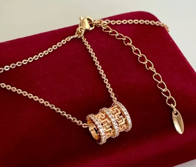 Luxus Halskette Anhänger Collier Zirkonia Kristalle 750er Gold 18K vergoldet