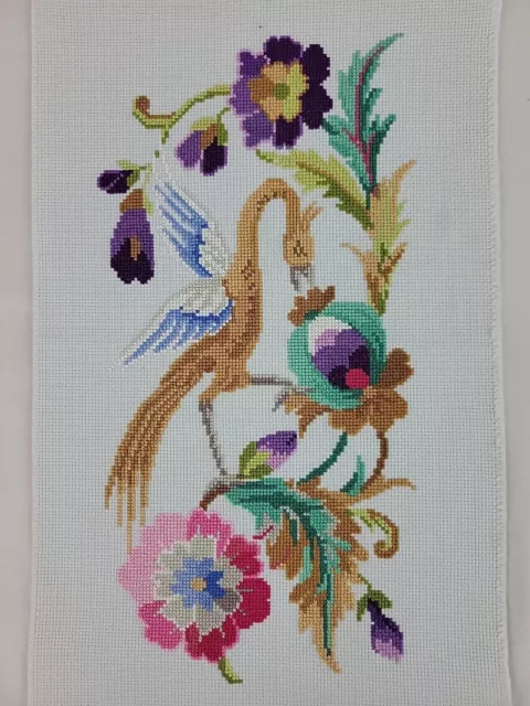 Pájaro Floral Punto X Acabado Fénix Jacobeo Rosa Tropical Lila Multicolor