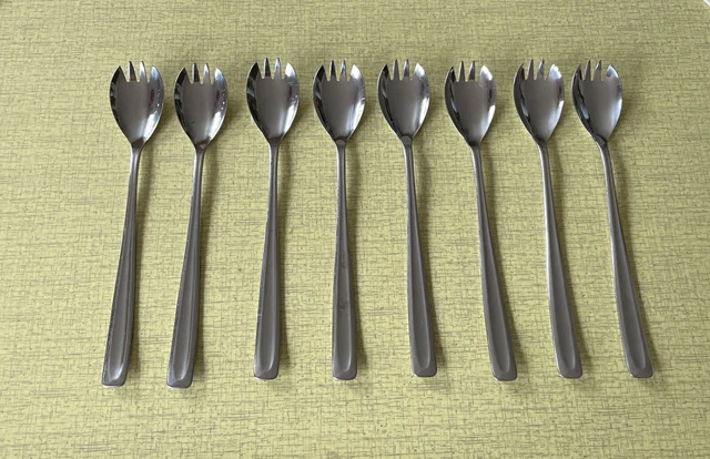 8x Vintage Firth Sporks Edelstahl 7 Zoll Made in England Partybesteck