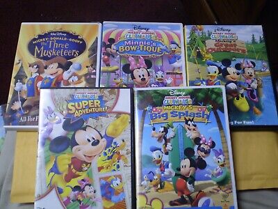 (5) DISNEY MICKEY Mouse Children's DVD Lot: (4) MM Clubhouse + Three ...