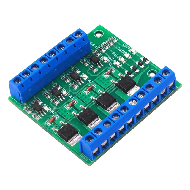 4-Channel MOSFET PLC Amplifier Board Driver Module 10A Optocoupler Isolation DC