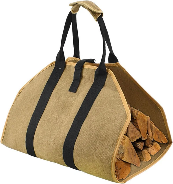 Borsa Tela Per Legna Da Ardere - Porta Legna Interni Con Maniglie | Giallo, Casual - Foto 4