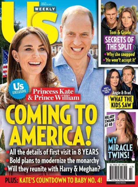 UK Us Weekly Magazine, Kate Middleton, Prince William, Hilary Swank, 24.10.22