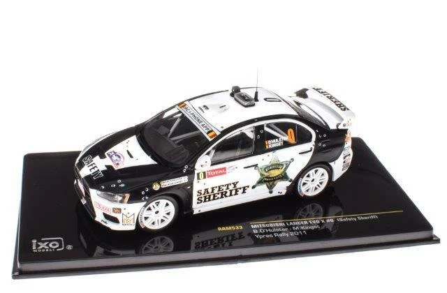 Mitsubishi Lancer Evo X IRC Rallye Ypres 2011 Safety - 1:43 IXO Voiture RAM533