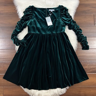 Antonio Melani Women's Size 6 Emerald Green Velvet Marcella Mini Dress