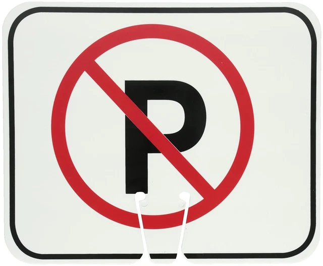 Plastic Traffic Cone Sign,  NO PARKING   12.75  Width x 10.375  Height