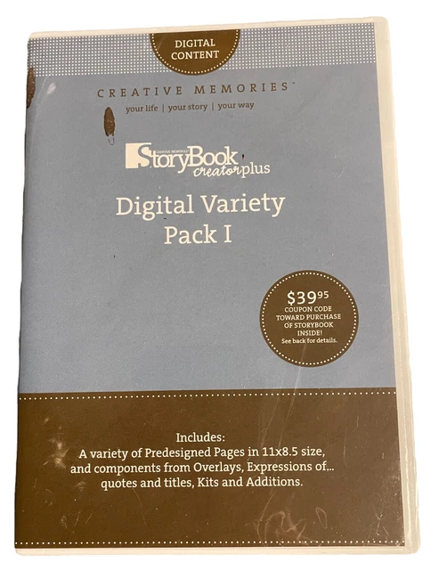 Creative Memories STORYBOOK CREATOR PLUS Colección de Contenido VARIEDAD DIGITAL Nuevo