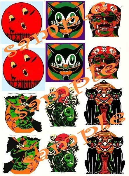 Halloween Vintage Decorations Waterslide Decals