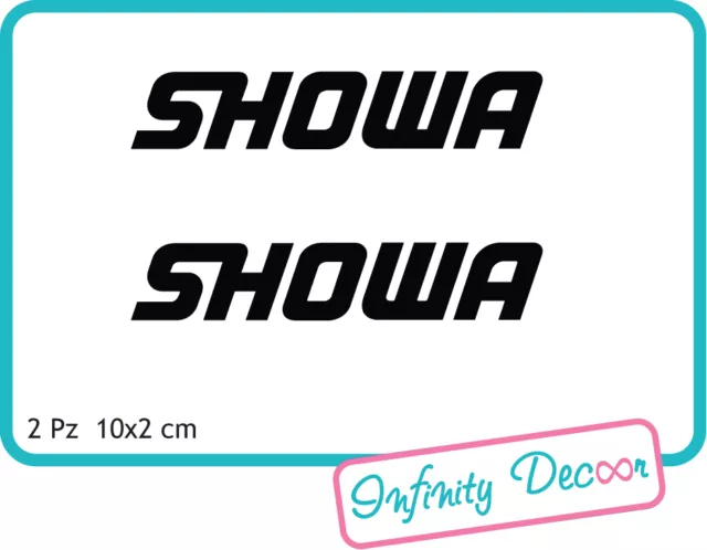 2 Adesivi "SHOWA" 10X2 cm sponsor tecnici moto honda suzuki kawasaki ducati