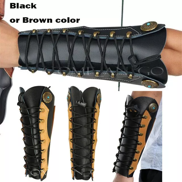 Cowhide Leather Archery Arm Guard Forearm Protector for Recurve Compound Bow