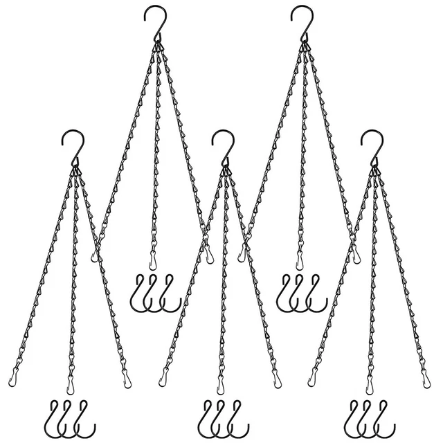 Lot De 5 Chaînes De Suspension 50 Cm - Pour Pots De Fleurs, Photophores, Mangeoires à Oiseaux, Décoration Intérieure/extérieure