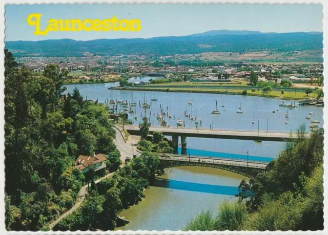 Australia TASMANIA TAS Panoramic View LAUNCESTON Douglas DS332 postcard c1970s