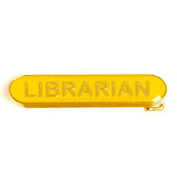 Yellow Librarian Badge ideal for schools available in 4 colours (GW)
