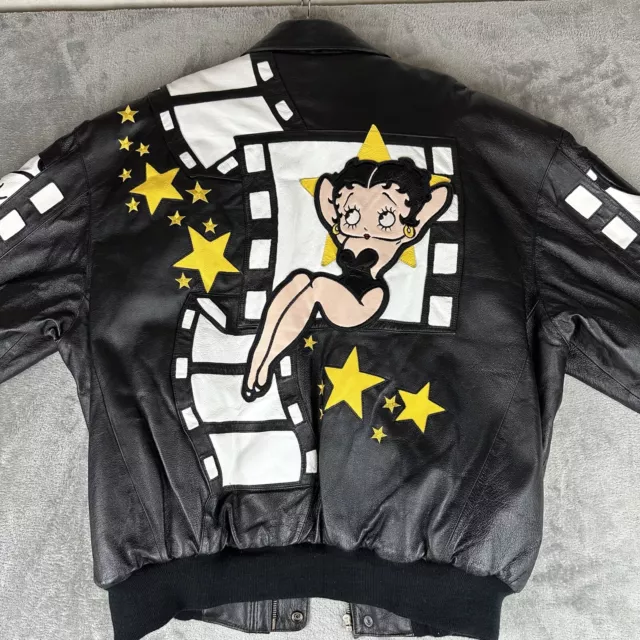 RARE VTG Betty Boop Pudgy American Toons Excelled Genuine Leather Jacket XXL 2XL