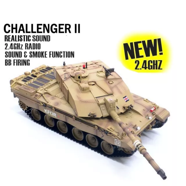 Heng Long Radio Remote Control RC Tank Challenger 2 Sand Version 7 with Infrared