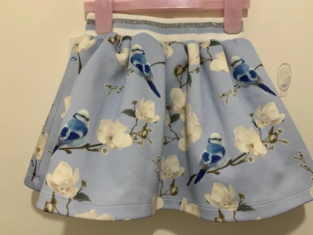 Gonna top outfit per ragazze Adee polvere blu floreale uccellini 4 anni 🙂 8