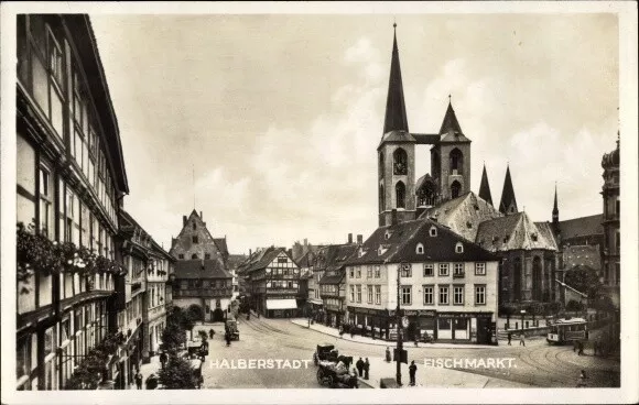 Ak Halberstadt Sachsen Anhalt, Fischmarkt - 2948124