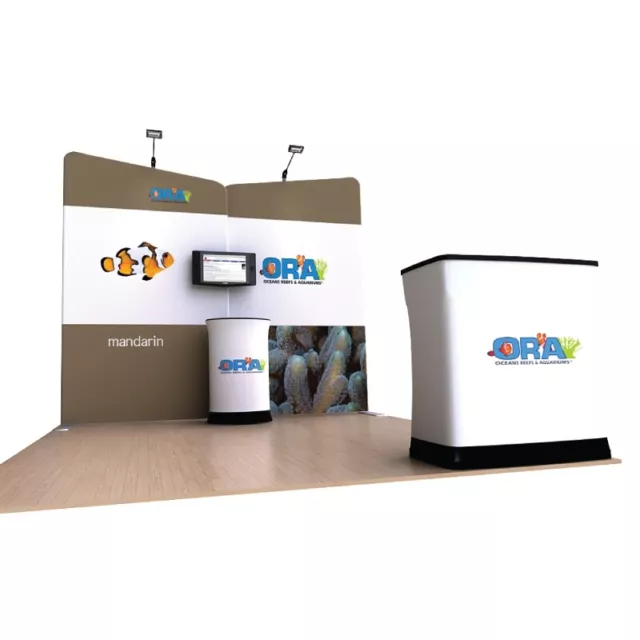 10ft Portable Tension Fabric Trade Show Display Booth Pop Up Stand Backdrop Wall