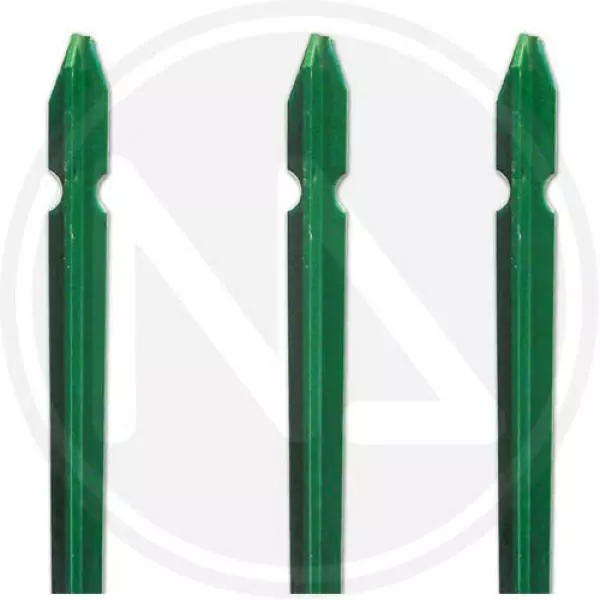 Palo Paletto Ferro Plastificato Verde Paletti Recinzione Rete Metall H1.25 Pz10